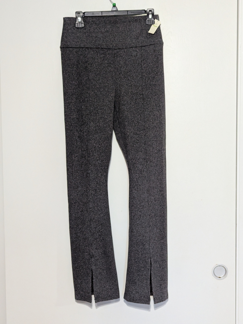 aerie Dark Gray Wide-Leg Knit Pants with Front Slits